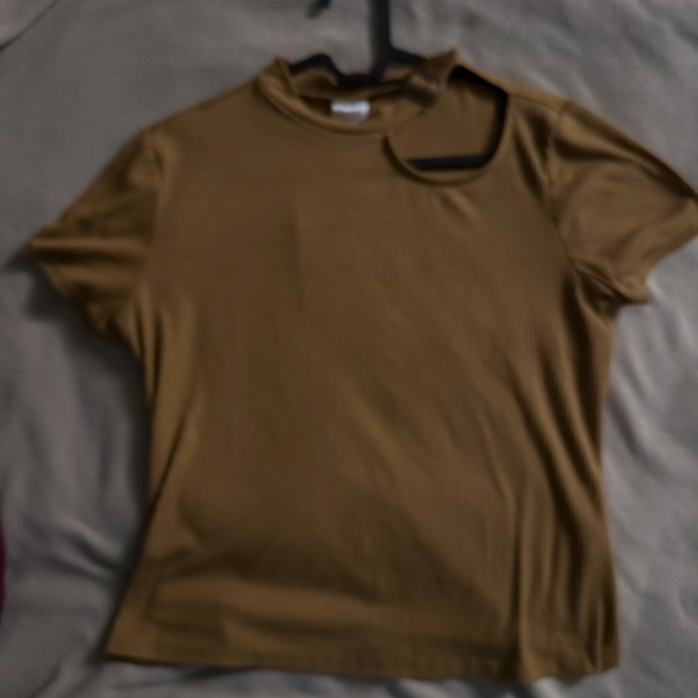 Brown Neck Cut Top